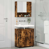 Bathroom Furniture Set 2 pcs Smoked Oak Engineered wood & Metal 3392938