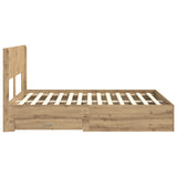 Bed Frame with Storage and Headboard Artisan Oak 120 x 190 cm 3414498