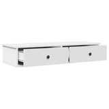Wall Shelf with Drawers White 100x37.5x19 cm Engineered Wood 859959