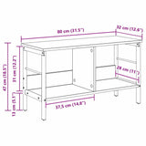 Bookshelf 2-Tier 82 x 32 x 47 cm Engineered Wood Smoked Oak 884002