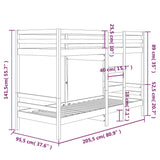 Bunk Bed without Mattress White 90x200 cm Solid Wood Pine 3139830