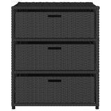 Garden Storage Cabinet Black 55x59x69 cm Poly Rattan 365555