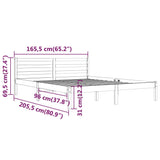 Bed Frame without Mattress Solid Wood Pine 160x200cm 810440