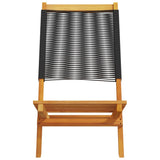 Folding Garden Chairs 4 pcs Black Solid Wood Acacia 3214628
