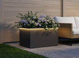Garden Planter with LED Black 40 x 60 x 40 cm Steel 8008140