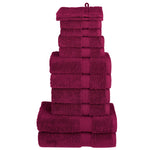 12 Piece Premium Towel Set SOLUND Bordeaux 600 gsm 137573