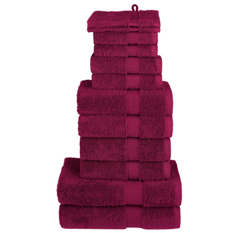 12 Piece Premium Towel Set SOLUND Bordeaux 600 gsm 137573