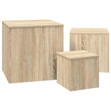 Side Tables 3 pcs Sonoma Oak Engineered Wood 808588