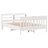 Bed Frame without Mattress White 140x190 cm Solid Wood Pine 3307018