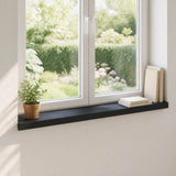 Window Sills 2 pcs Black 80x 20 x 2 cm Solid Beech Wood 42048336