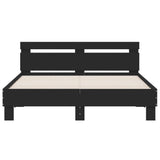 Bed Frame with LED without Mattress Black 140x190 cm 3207561