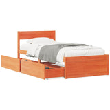 Bed Frame without Mattress Wax Brown 90x200 cm Solid Wood Pine 846794