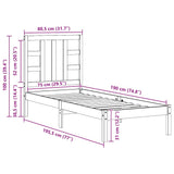 Bed Frame without Mattress 75x190 cm Small Single Solid Wood 3105365