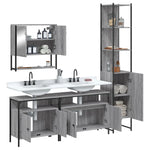 ZNTS 4 Piece Bathroom Furniture Set Grey Sonoma Engineered Wood 3214688