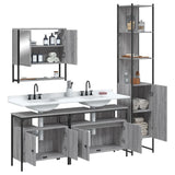 ZNTS 4 Piece Bathroom Furniture Set Grey Sonoma Engineered Wood 3214688