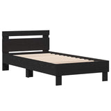 Bed Frame Black Oak 193 x 95 x 88 cm Engineered Wood 874123