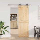 Sliding Door NARVIK Natural and Black 70 x 210 cm 3445251
