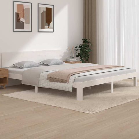 Bed Frame without Mattress White 180x200cm Super King Size 810511
