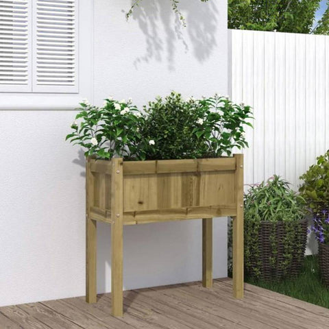 Garden Planter with Legs 70x31x70 cm Impregnated Wood Pine 837562