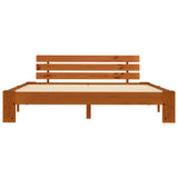 Bed Frame Honey brown Solid pine wood, plywood slats Super King 283183