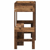 Loft Bed Frame with Desk Old Wood 75 x 190 cm Engineered Wood 3410433
