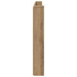 Storage Headboard with LED Artisan Oak Engineered Wood 3418697