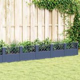 Garden Planter with Pegs Blue Grey 363.5x43.5x43.5 cm PP 368029