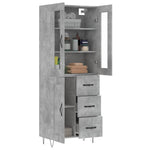 Highboard Concrete Grey 69.5x34x180 cm Engineered Wood 3198693
