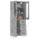 Highboard Concrete Grey 69.5x34x180 cm Engineered Wood 3198693