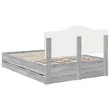 Bed Frame with Drawer Grey Sonoma 160 x 200 cm Engineer Wood 3413399