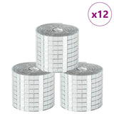 Mirror Mosaic Tile Geometric 12 pcs Silver 100 x 4 cm Glass 42017630