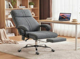 High Back Vibration Massage Office Chair with Footrest, Heated, Grey T3398P552499