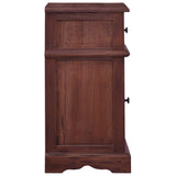 ZNTS Bedside Cabinet Classical Brown Solid Mahogany Wood 288831