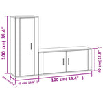 2 Piece TV Cabinet Set Smoked Oak Engineered Wood 3188739