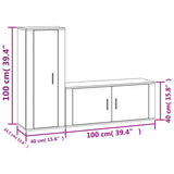 2 Piece TV Cabinet Set Smoked Oak Engineered Wood 3188739