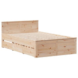 Bed Frame without Mattress with Headboard 120x190 cm Small Double Solid Wood Pine 3308783