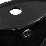 ZNTS Wash Basin with Overflow 46.5x18 cm Ceramic Black 143904