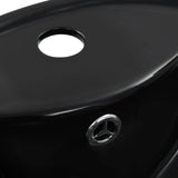 Wash Basin with Overflow 46.5x18 cm Ceramic Black 143904