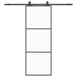 Sliding Door with Hardware Set Black 76x205 cm ESG Glass 3375841