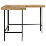 ZNTS Desk 165x110x77 cm Solid Wood Mango and Iron 353333