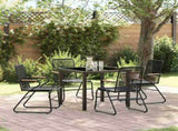 Garden Dining Set 5 pcs Black Powder-Coated Steel 3379171