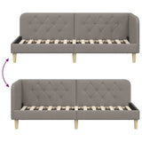 Corner Bed Frame with Headboard Taupe 80 x 200 cm Fabric 42016558