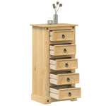 ZNTS Bedside Cabinet Corona 53x39x103 cm Solid Wood Pine 4005661