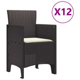 Garden Dining Set with Cushion 13 pcs Brown Rattan 3378621