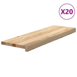 Stair Treads 20 pcs Untreated 80x25x2 cm Solid Wood Oak 3282942