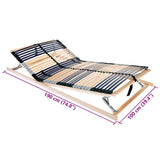 Slatted Bed Base Manual Brown 100 x 190 cm Solid Beech Wood 42015265