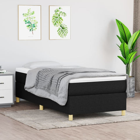 ZNTS Bed Frame without Mattress Black Single Fabric 3121207