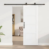 Sliding Door White and Black 73.5 x 198.5 cm Solid Pine Wood 3333355