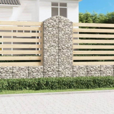 Arched Gabion Basket 100x50x220/240 cm Galvanised Iron 153441