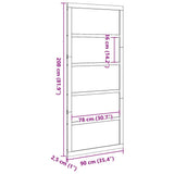 Barn Door Brown 100 x 2.5 x 208 cm Solid Pine Wood 870419